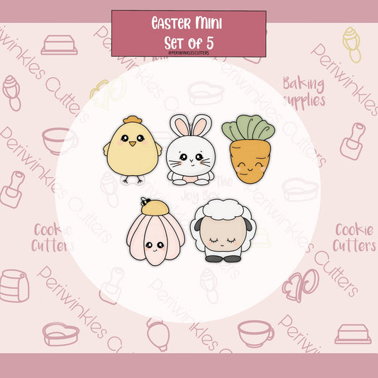 Easter Mini Set of 5 Cookie Cutter - Periwinkles Cutters