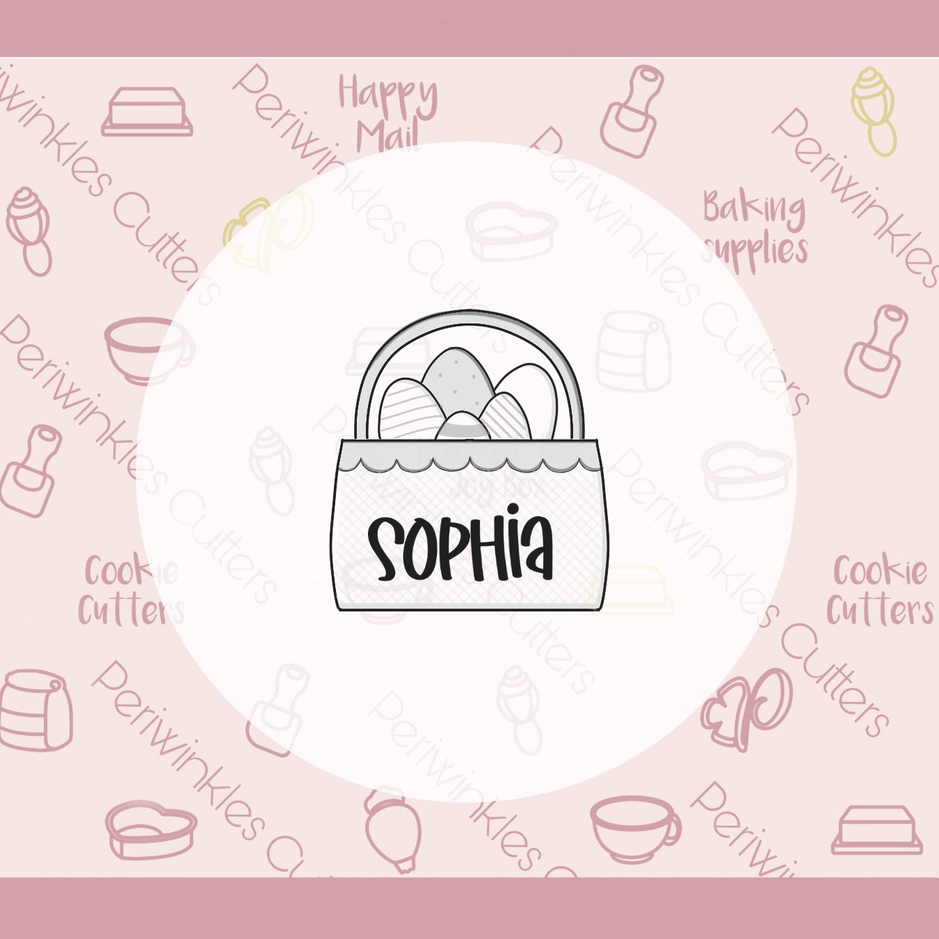 Easter Modern Basket Cookie Cutter - Periwinkles Cutters