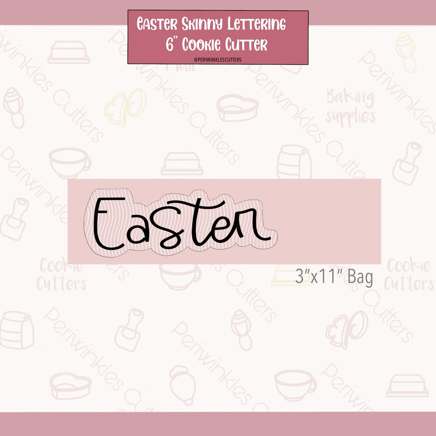Easter Skinny Lettering Cookie Cutter - Periwinkles Cutters