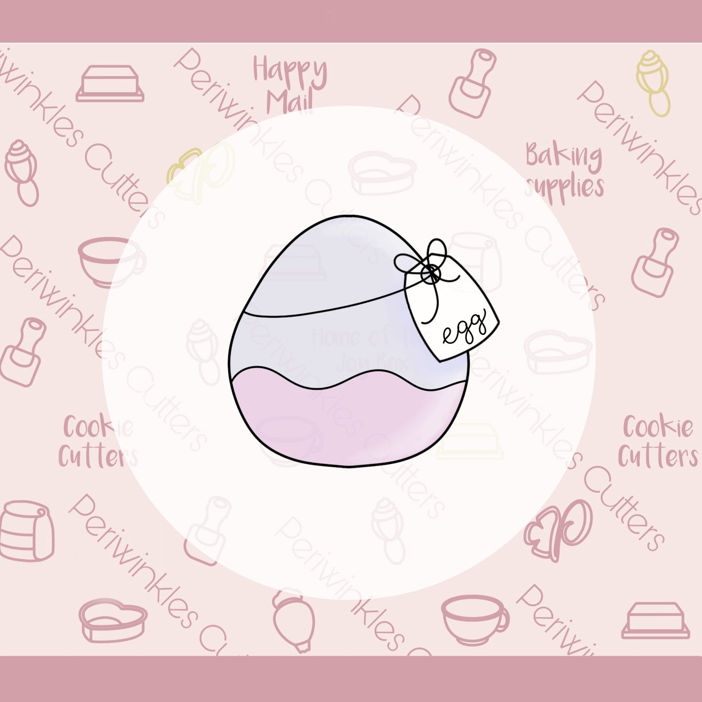 Egg with Tag Cookie Cutter - Periwinkles Cutters