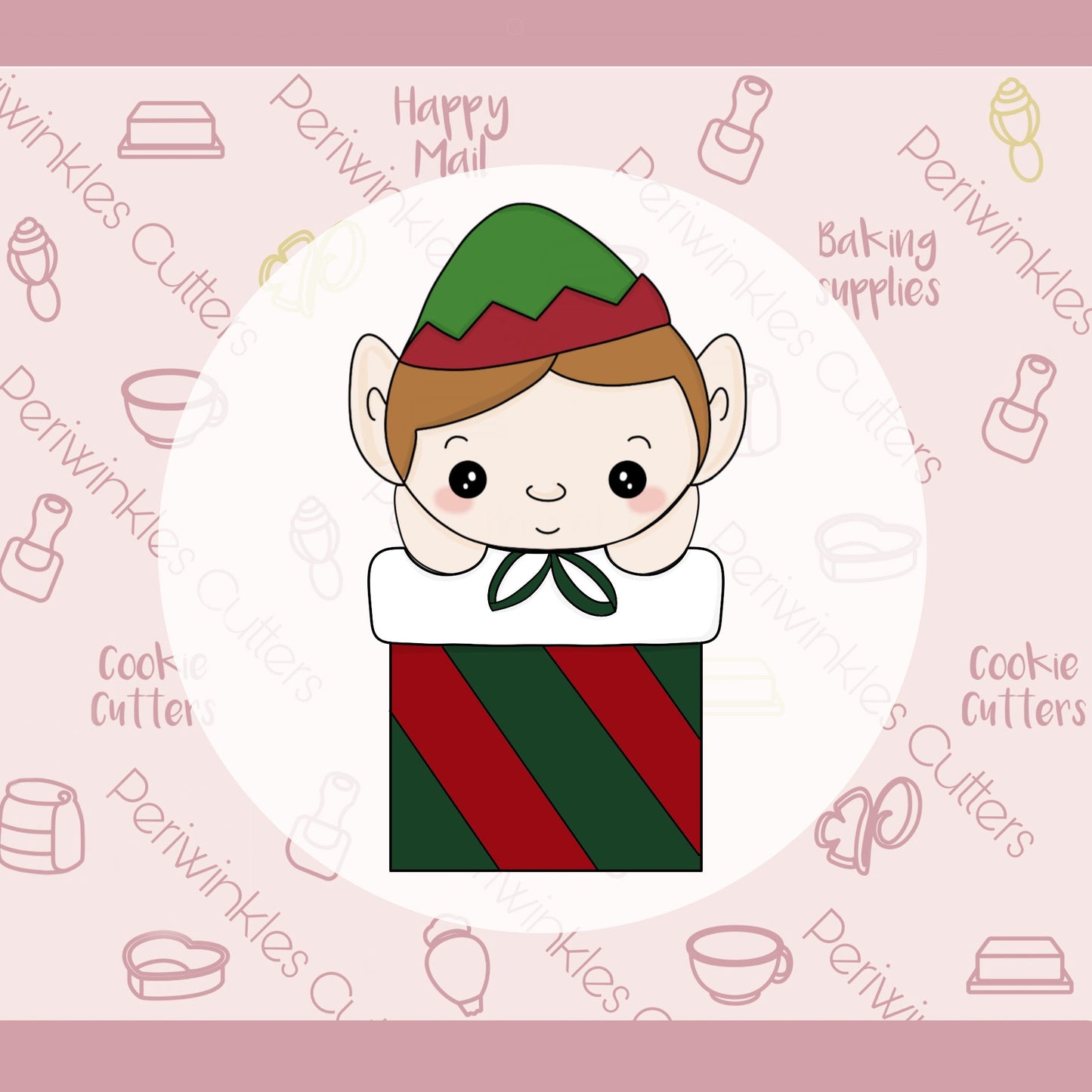Elf Present Cookie Cutter - Periwinkles Cutters
