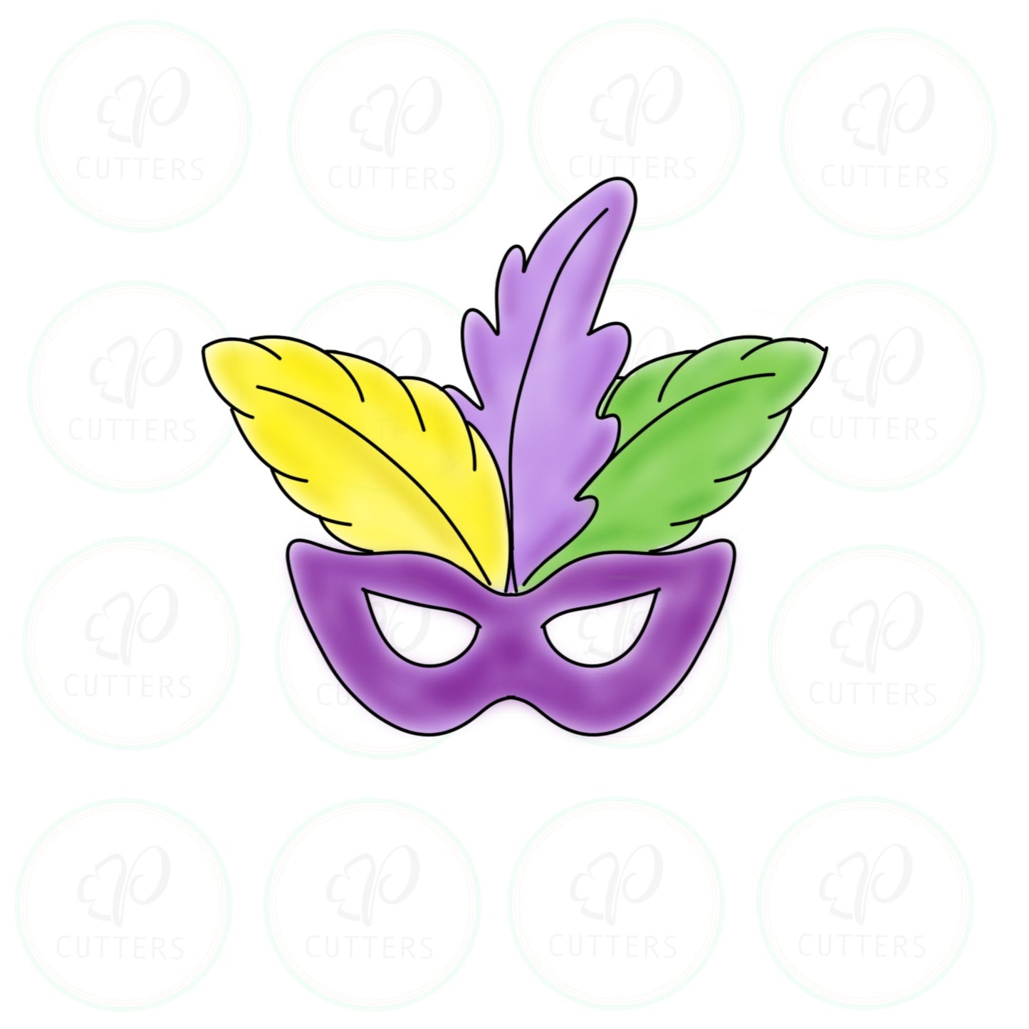 Feather Masquerade Cookie Cutter - Periwinkles Cutters