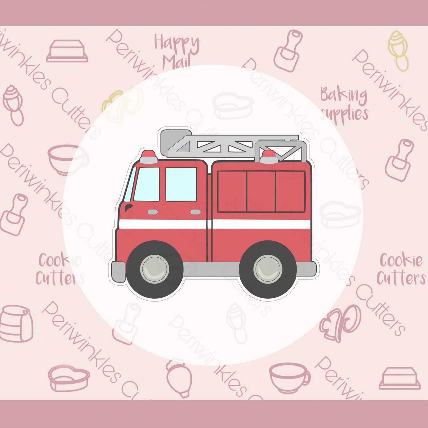 Fire Truck Cookie Cutter - Periwinkles Cutters
