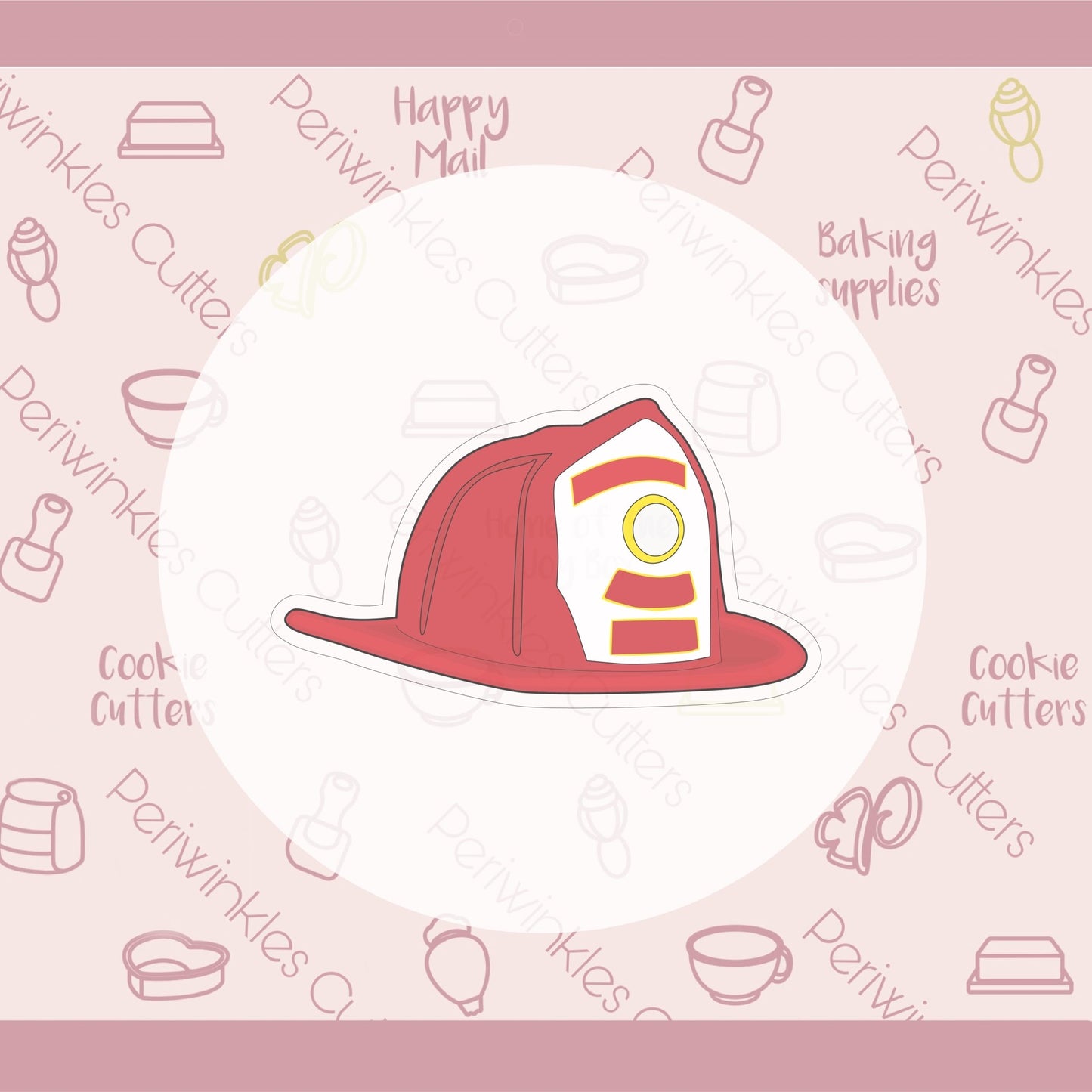 Fireman Helmet Cookie Cutter - Periwinkles Cutters