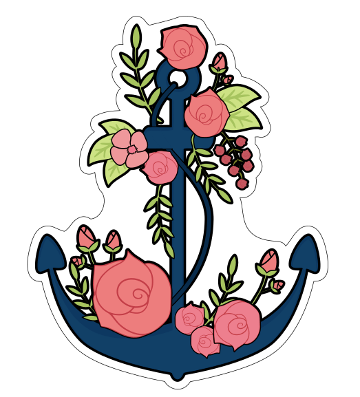 Floral Anchor Cookie Cutter - Periwinkles Cutters