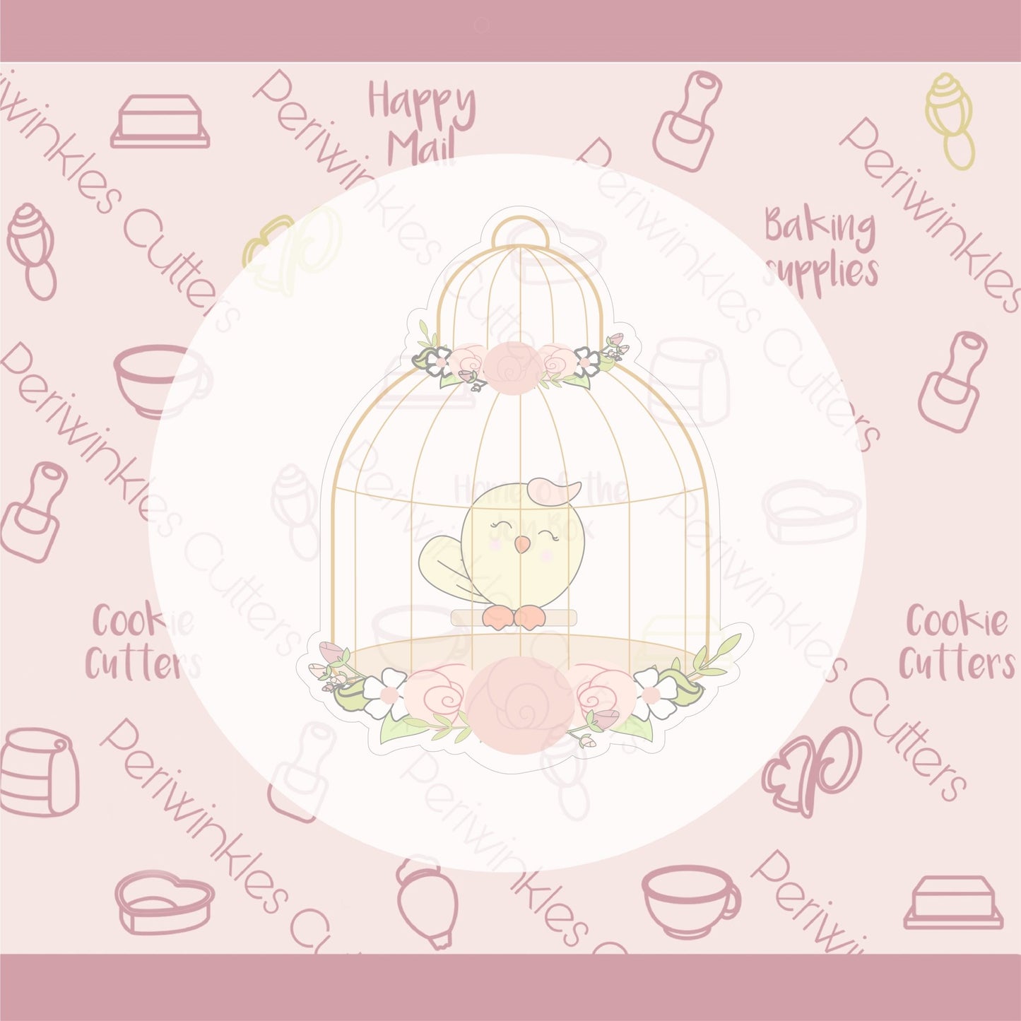 Floral Bird Cage Cookie Cutter - Periwinkles Cutters