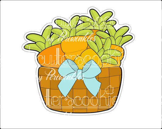 Floral - Carrots Basket Cookie Cutter - Periwinkles Cutters