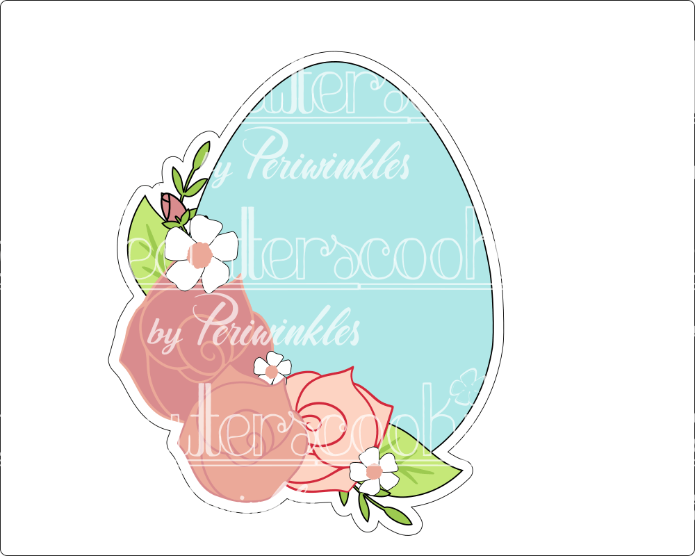 Floral Egg A Cookie Cutter - Periwinkles Cutters