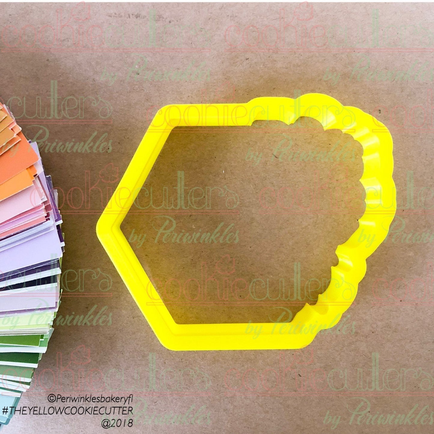 Floral Hexagon Cookie Cutter - Periwinkles Cutters