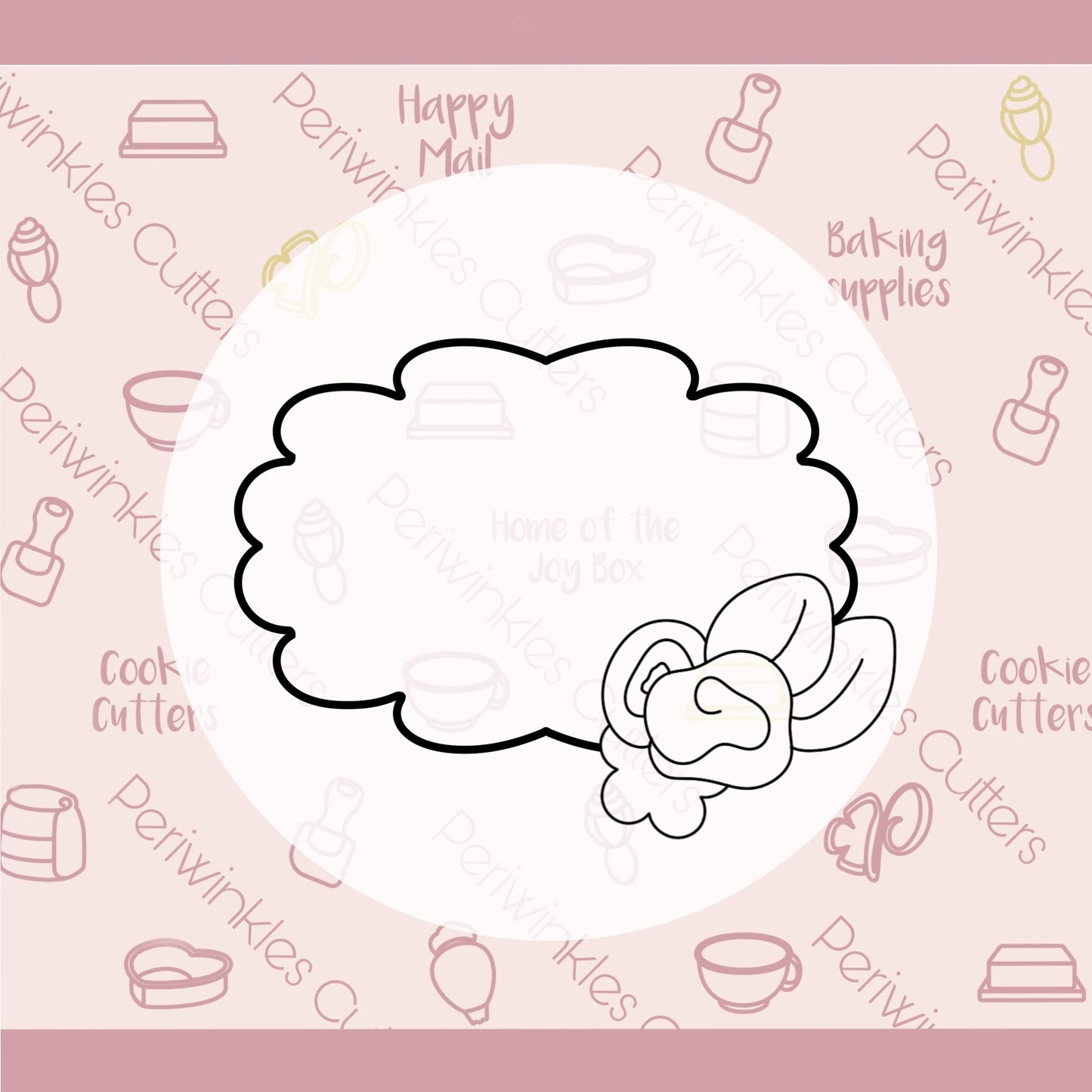 Floral Lilly Plaque Cookie Cutter - Periwinkles Cutters