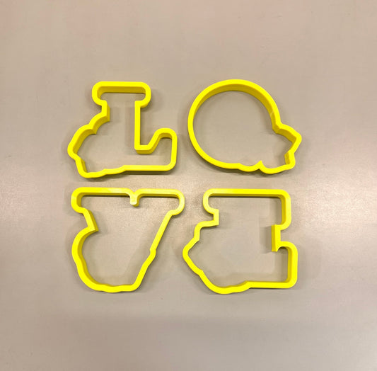 Floral Love Letters Cookie Cutter - Periwinkles Cutters