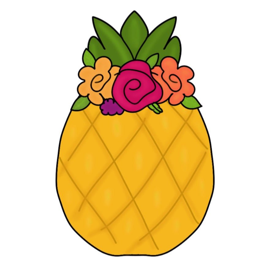 Floral Pineapple Cookie Cutter - Periwinkles Cutters