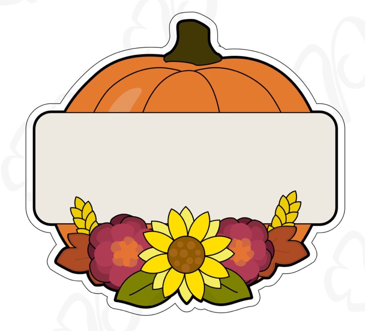 Floral Pumkin Plaque Cookie Cutter - Periwinkles Cutters