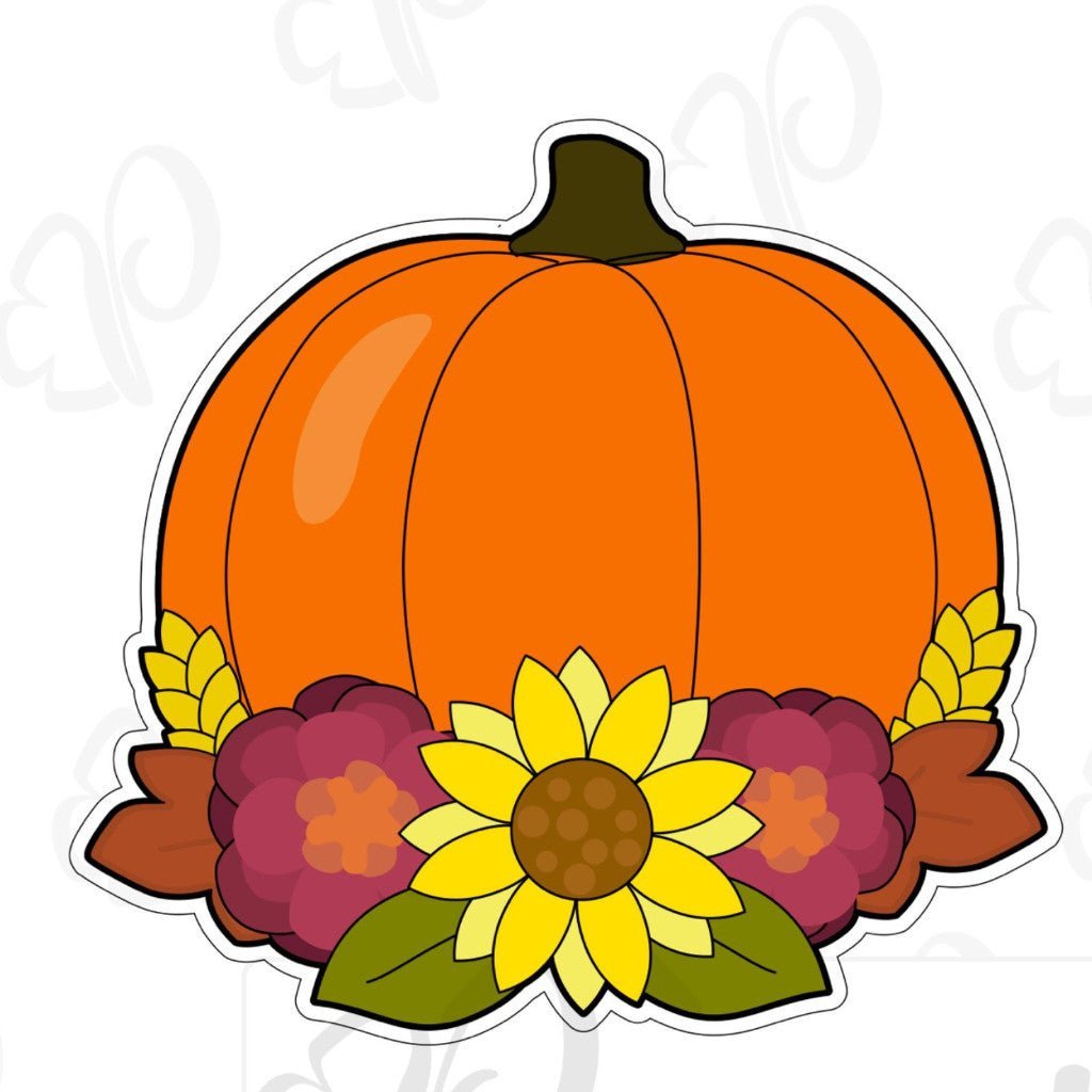 Floral Pumpkin A Cookie Cutter - Periwinkles Cutters