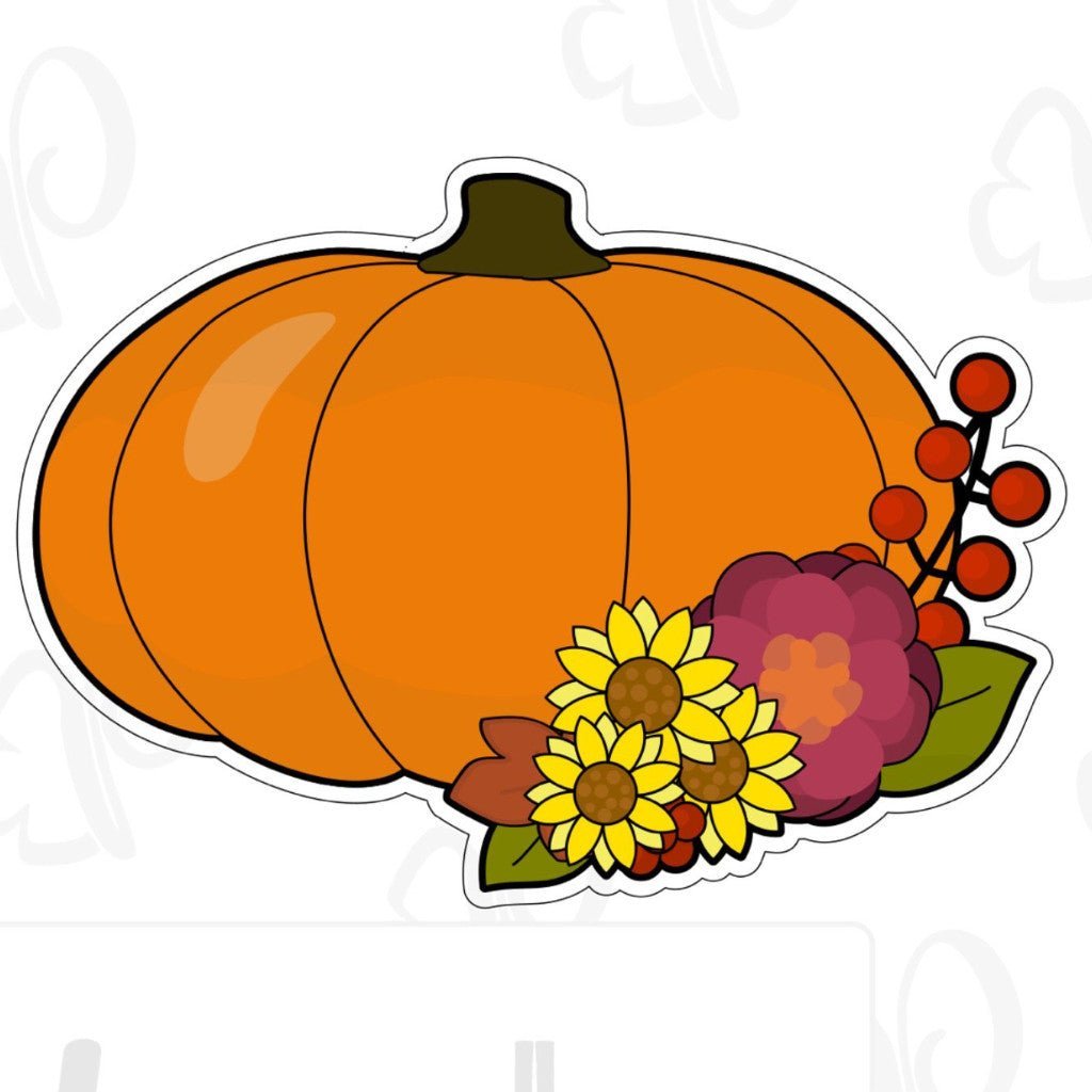 Floral Pumpkin B Cookie Cutter - Periwinkles Cutters