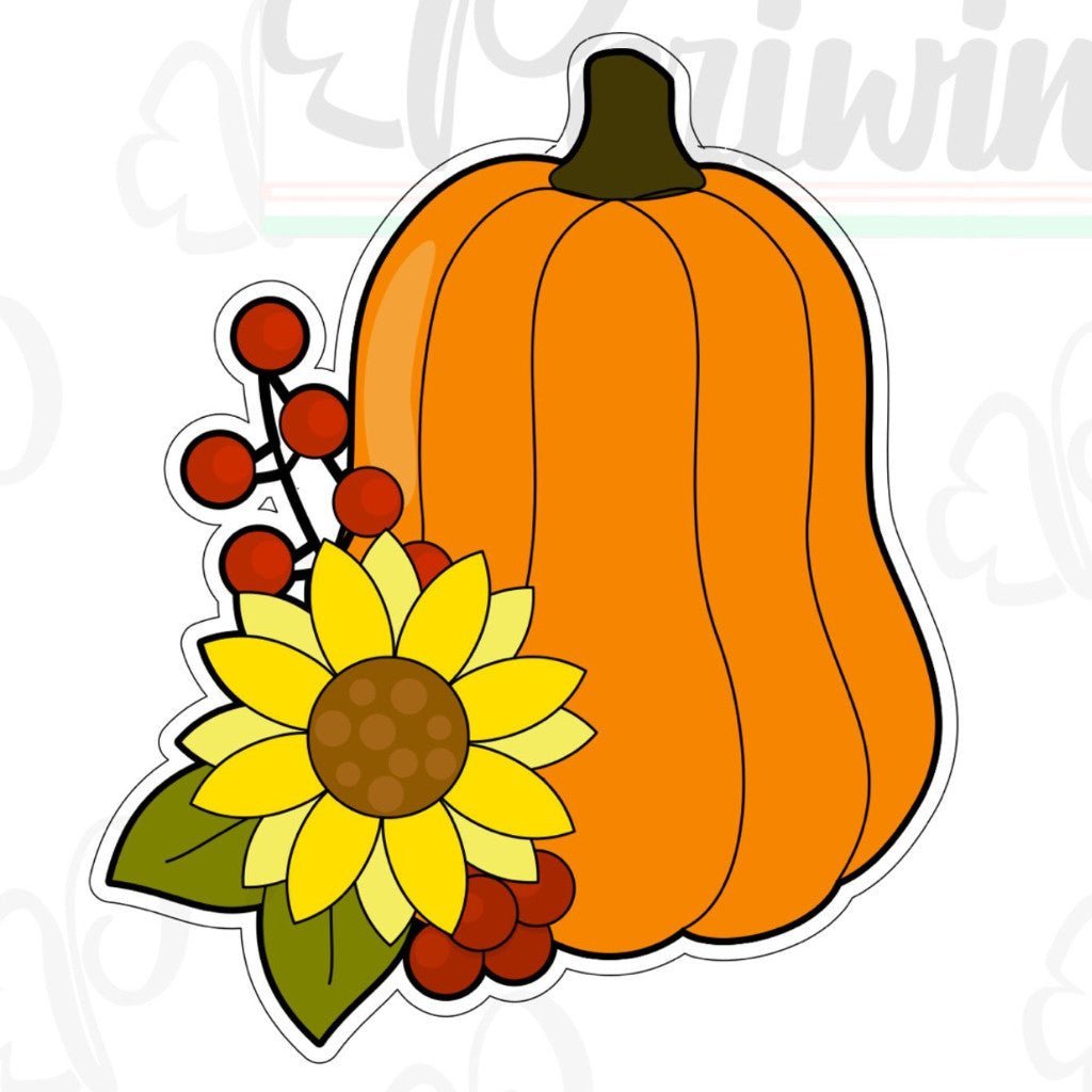 Floral Pumpkin C Cookie Cutter - Periwinkles Cutters