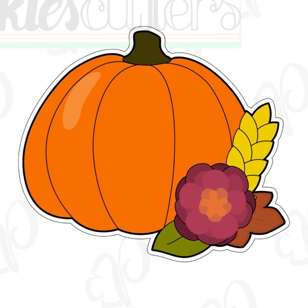 Floral Pumpkin D Cookie Cutter - Periwinkles Cutters