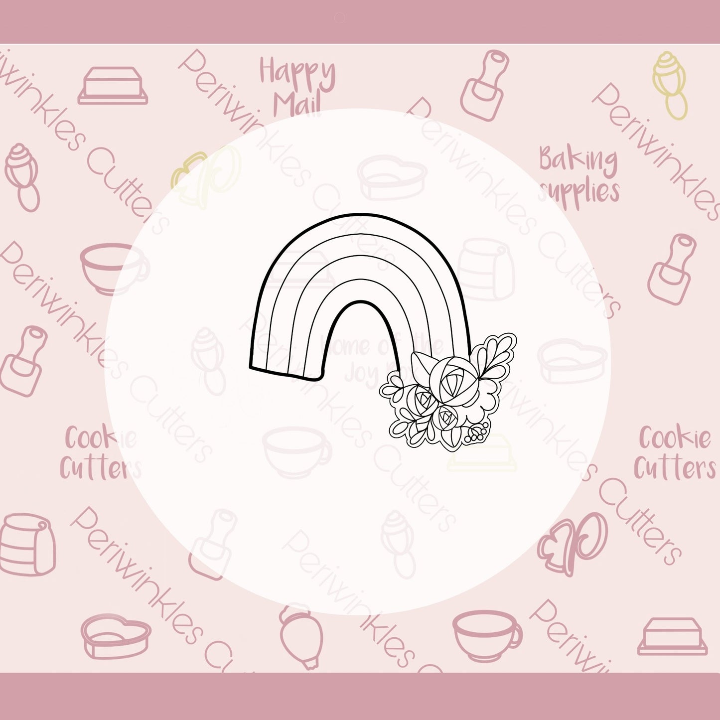 Floral Rainbow Cookie Cutter - Periwinkles Cutters