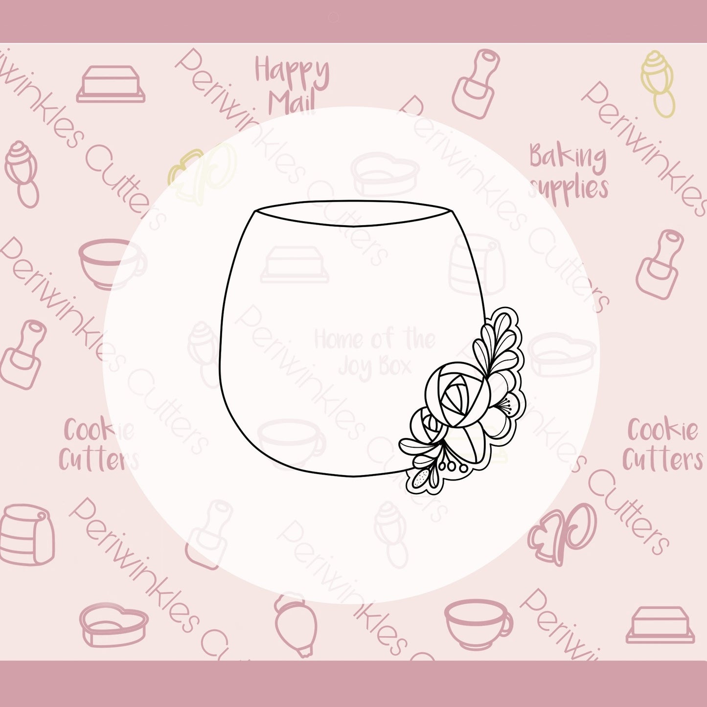 Floral Short Glass Cookie Cutter - Periwinkles Cutters