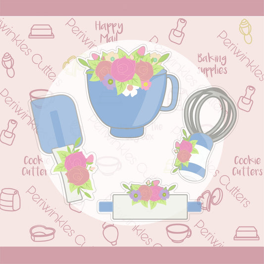 Floral Spatula Cookie Cutter - Periwinkles Cutters