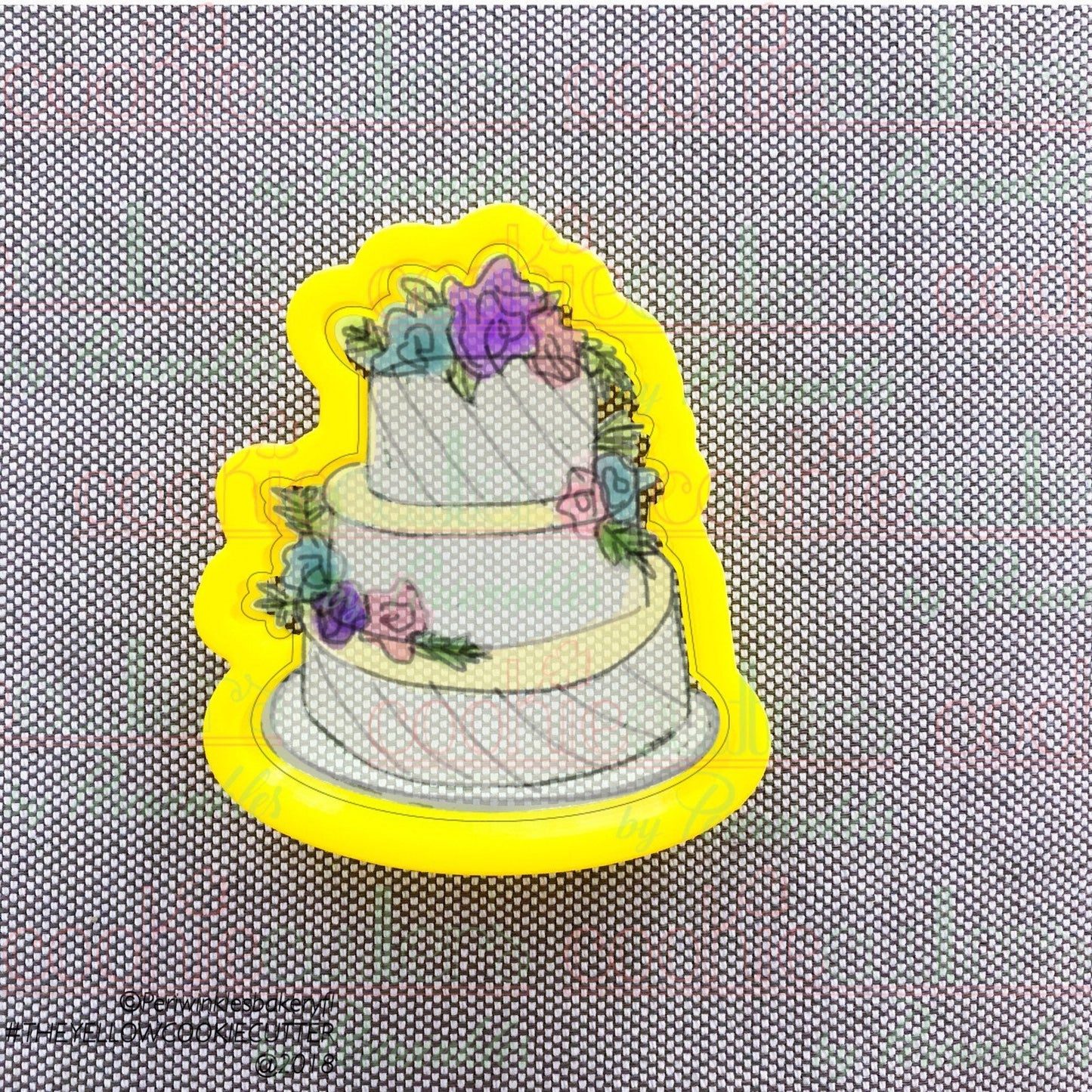 Floral Wedding Cake Cookie Cutter - Periwinkles Cutters