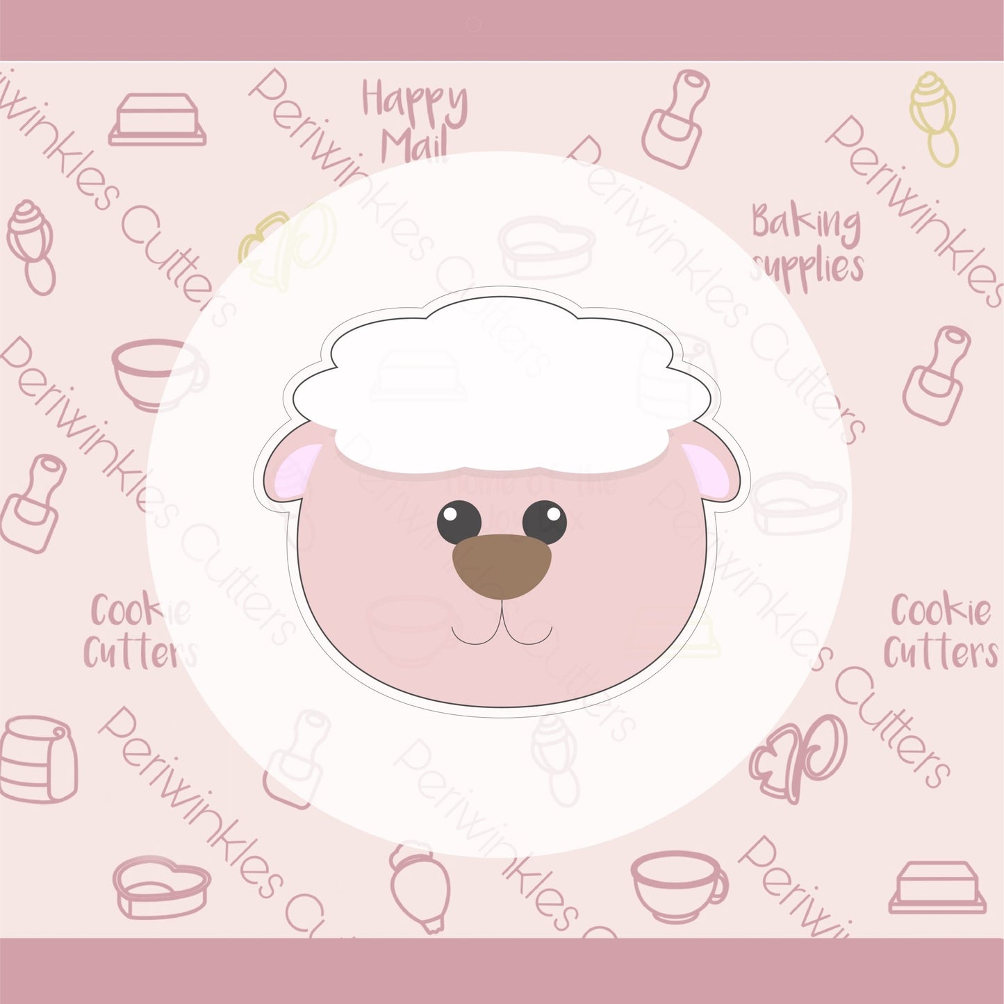 Fluffy Sheep - Lamb Face Cookie Cutter - Periwinkles Cutters