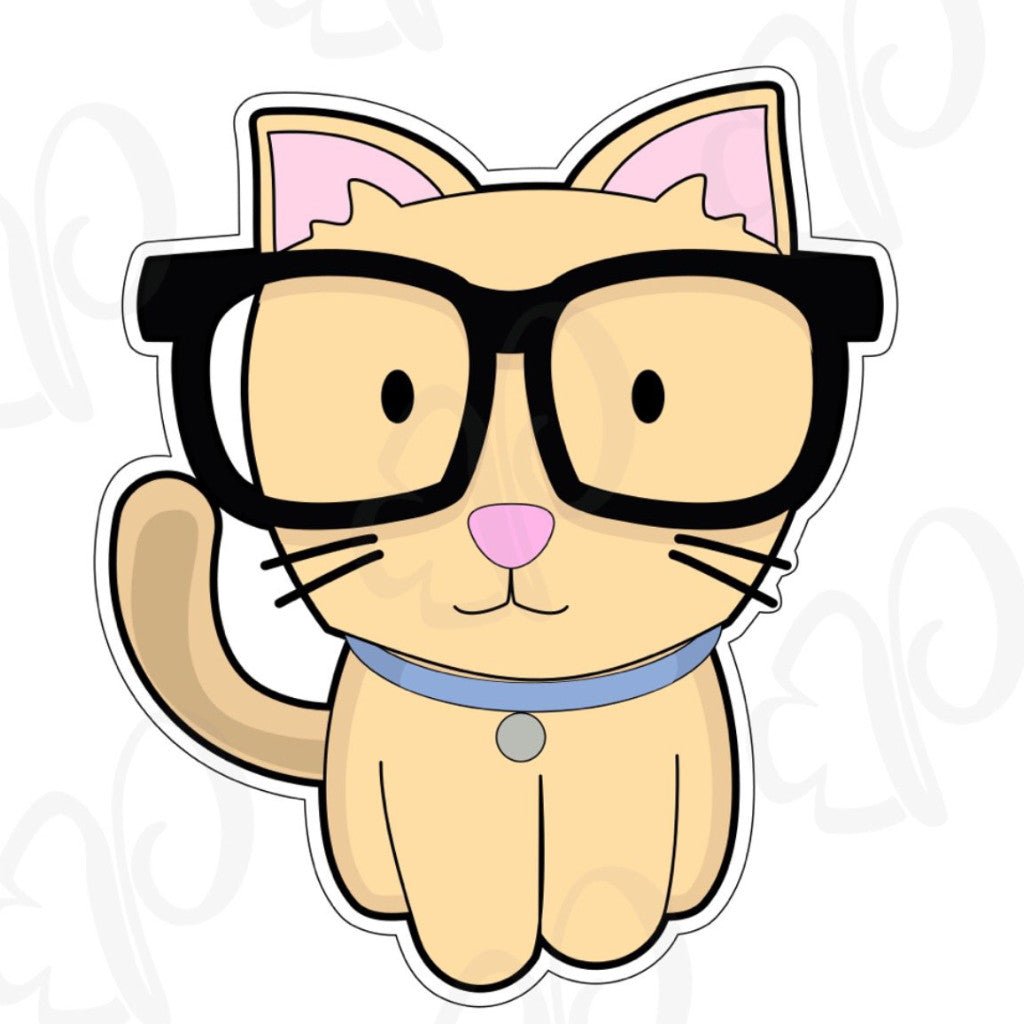 Geeky Cat Cookie Cutter - Periwinkles Cutters