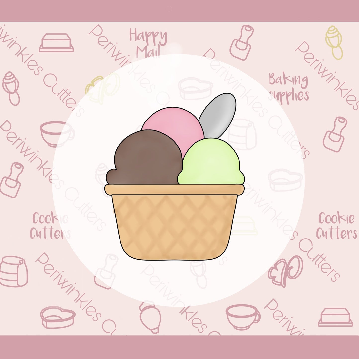 Gelato Basket Cookie Cutter - Periwinkles Cutters