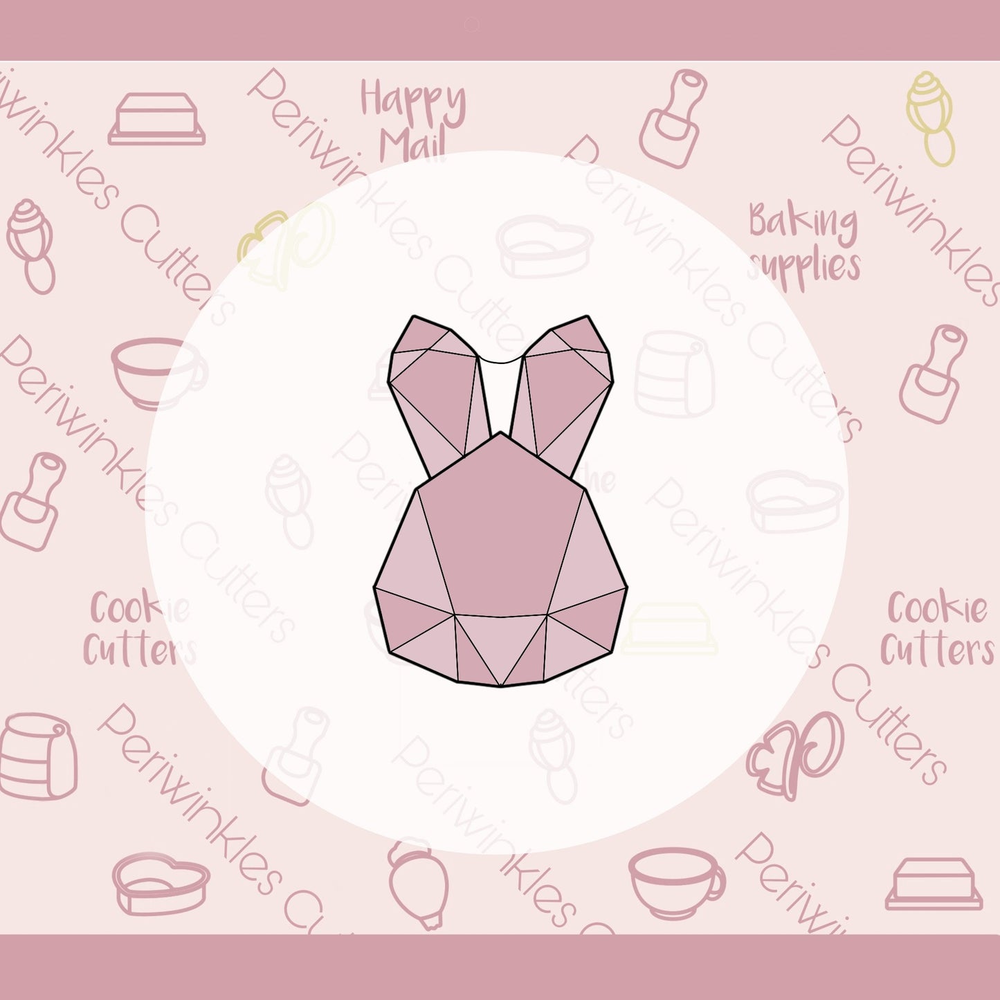 Gem Bunny Cookie Cutter - Periwinkles Cutters