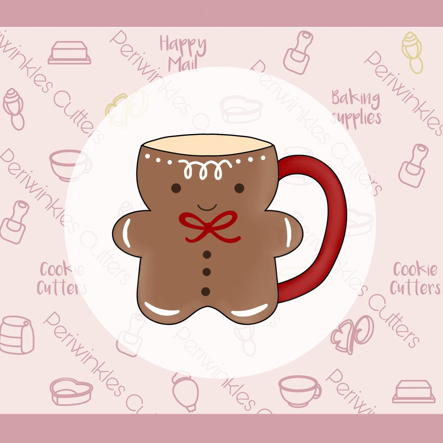 Ginger Man Cocoa Mug Cookie Cutter - Periwinkles Cutters