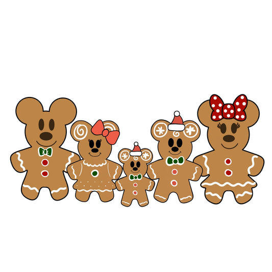 Gingerbread Mouse Family Set of 5 Cutters - Periwinkles Cutters