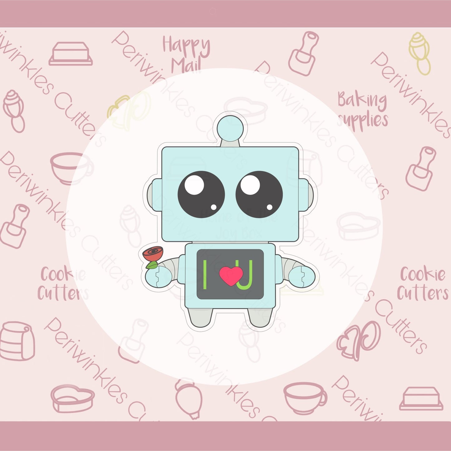 Girl and Boy Robot Love Cookie Cutter - Periwinkles Cutters