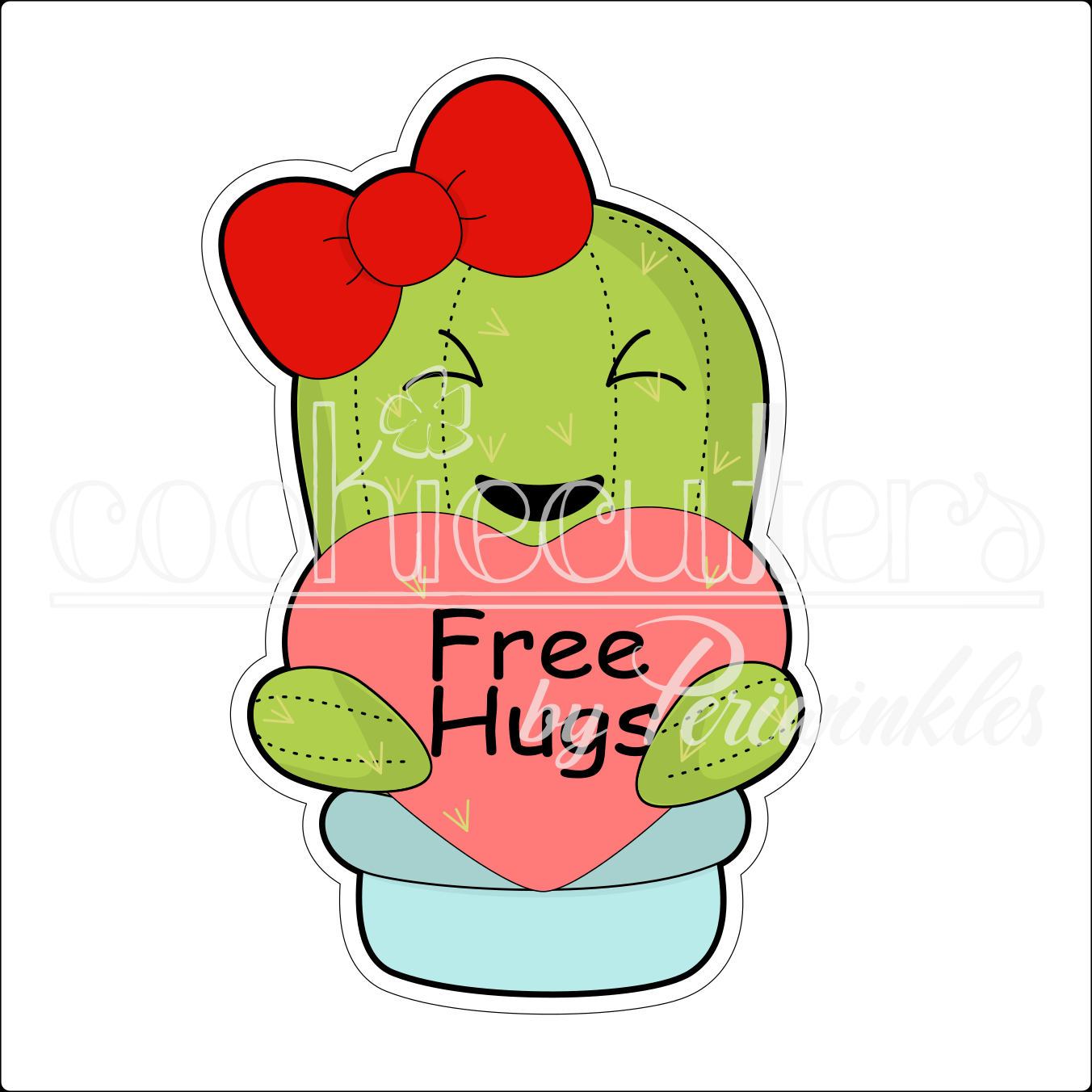 Girl Love Cactus Cookie Cutter - Periwinkles Cutters