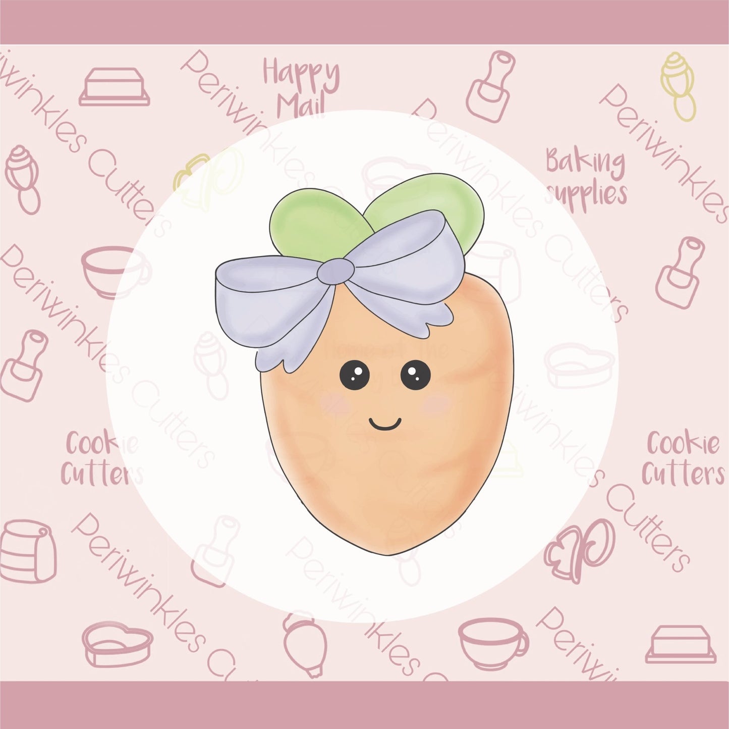 Girly Easter Carrot Cookie Cutter - Periwinkles Cutters