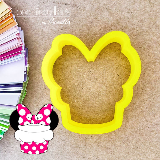Girly Mouse Cupcake Cookie Cutter - Periwinkles Cutters