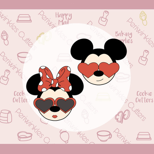 Girly Mouse Love Face Cookie Cutter - Periwinkles Cutters