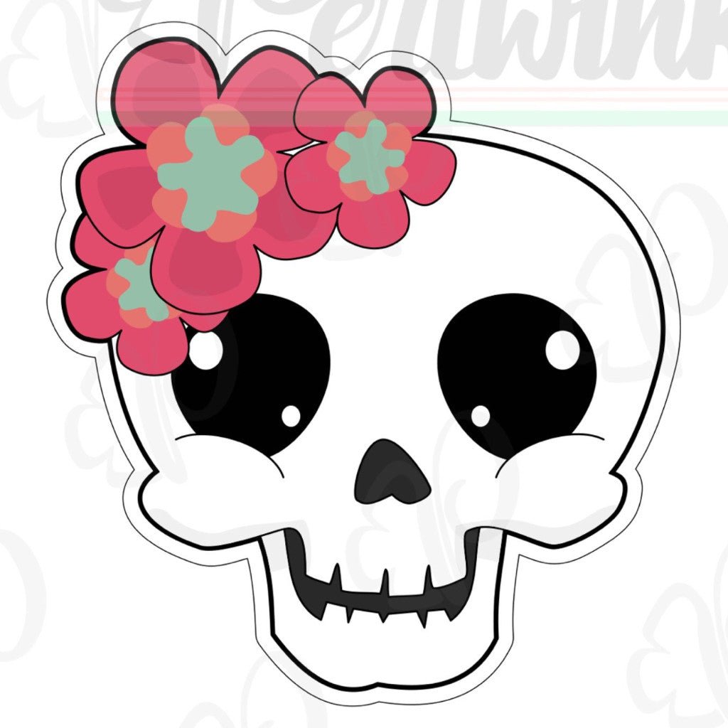 Girly Skull Cookie Cutter - Periwinkles Cutters