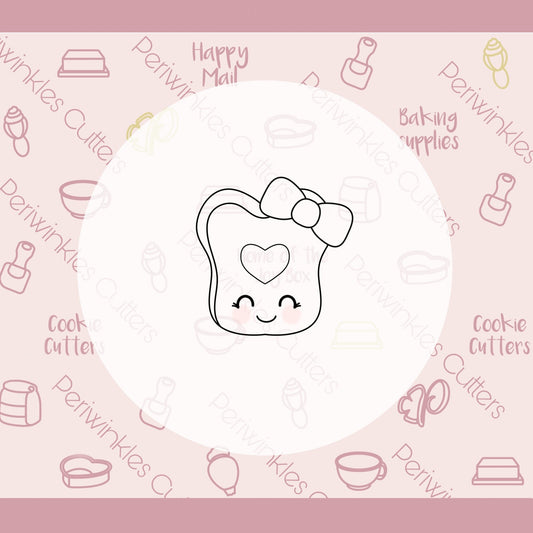 Girly Toast of love Cookie Cutter - Periwinkles Cutters