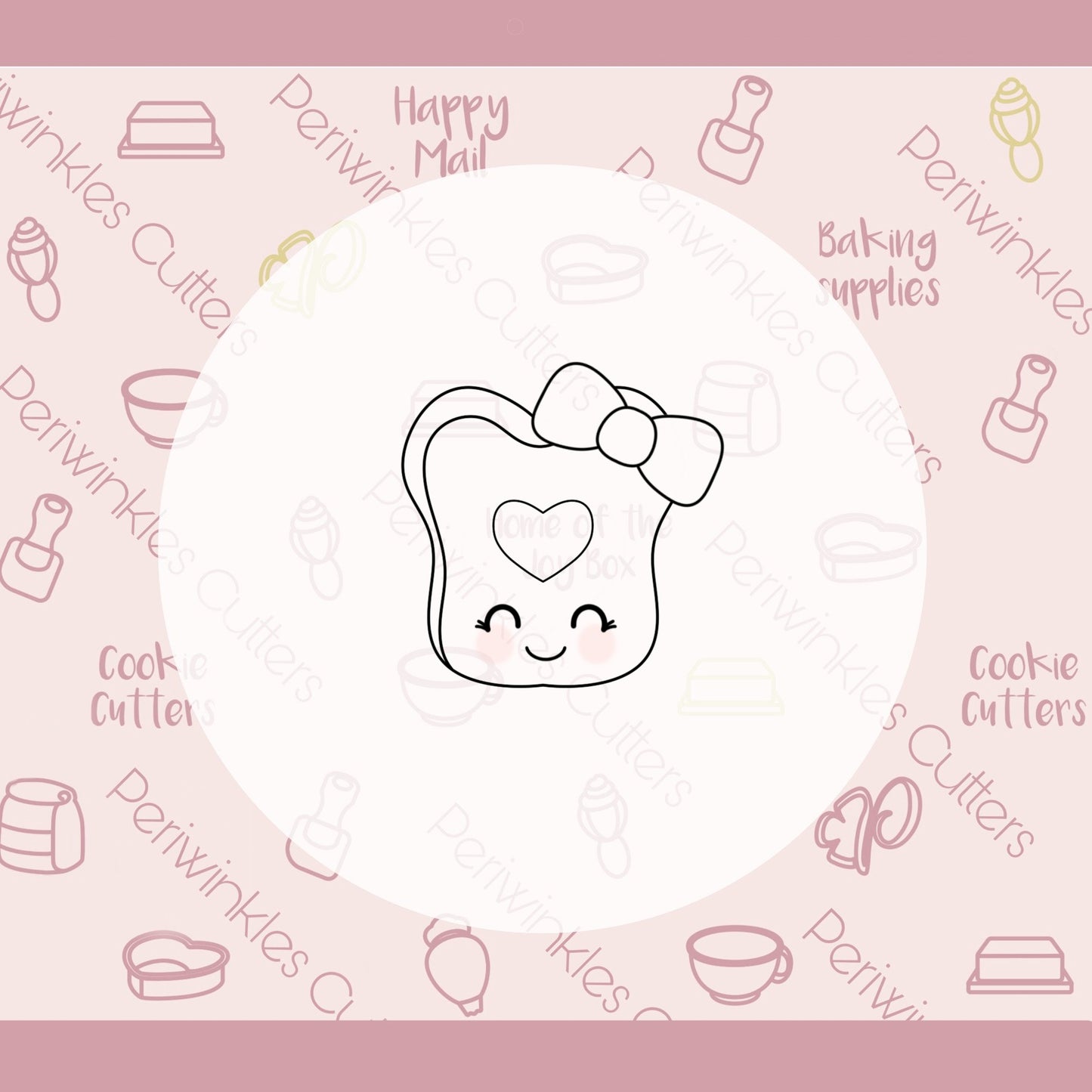 Girly Toast of love Cookie Cutter - Periwinkles Cutters