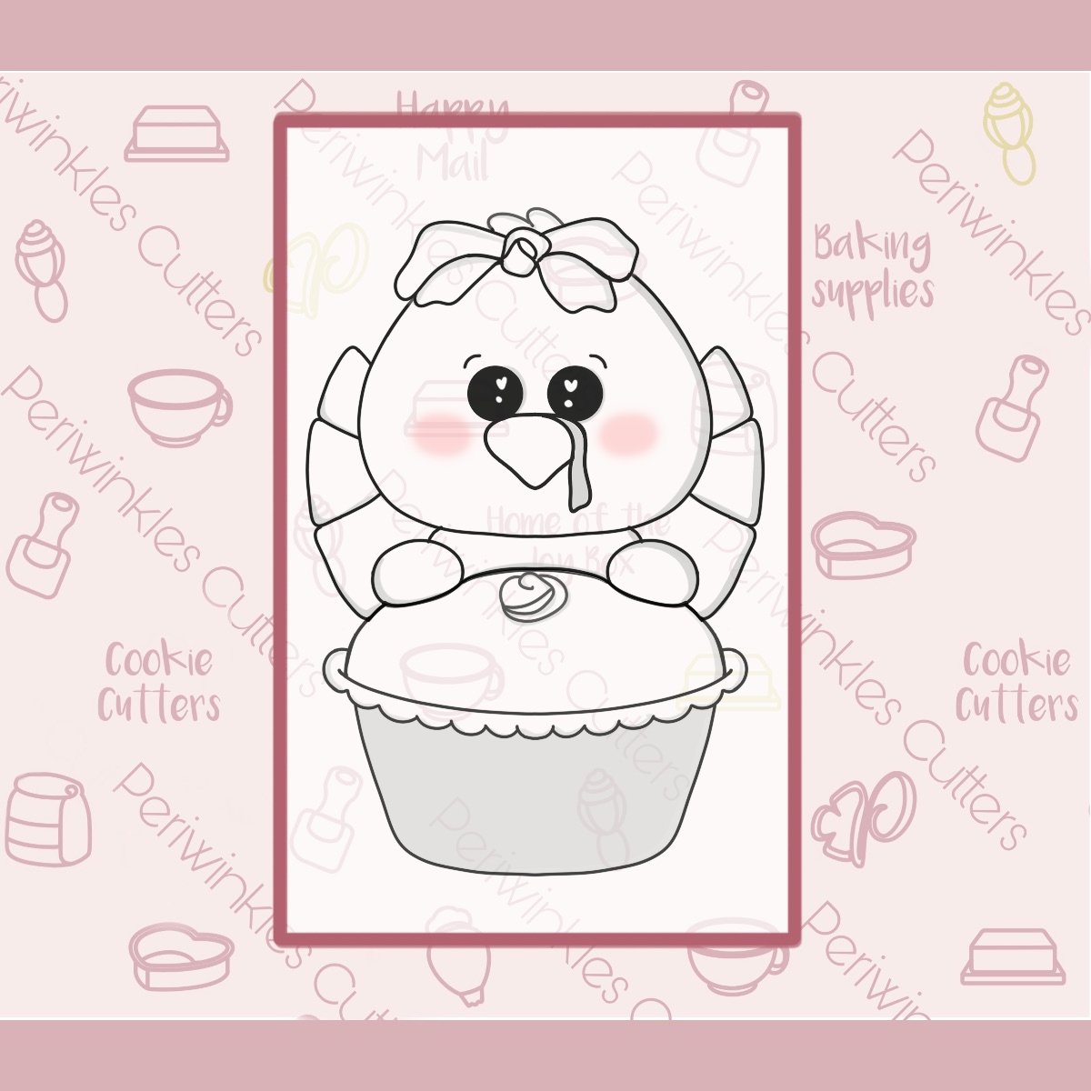 Girly Turkey Pie Set of 2 Cookie Cutter - Periwinkles Cutters