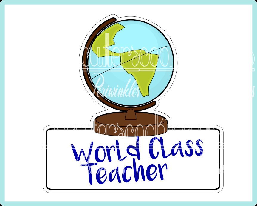 Globe with Banner Cookie Cutter - Periwinkles Cutters