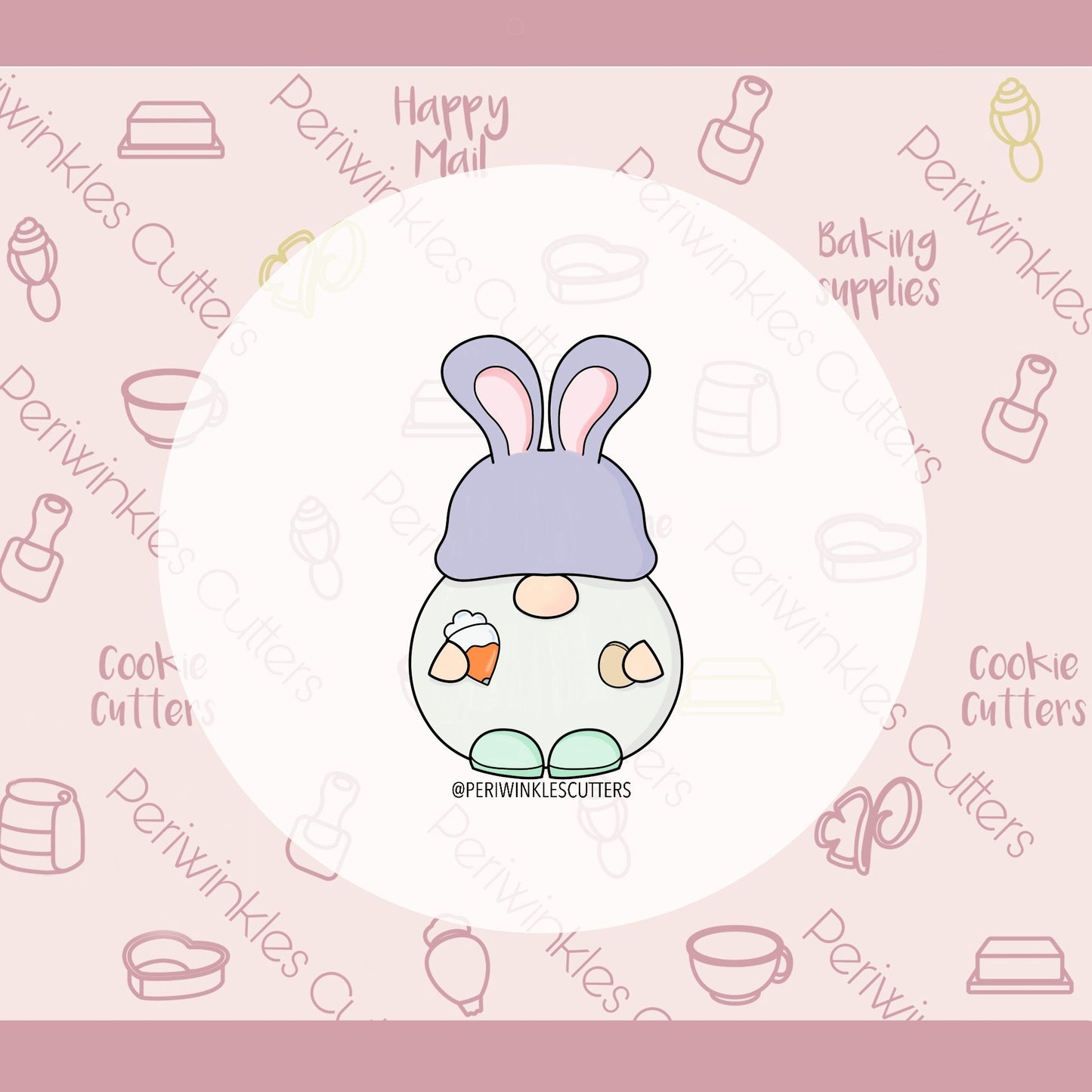 Gnome Bunny Cookie Cutter - Periwinkles Cutters