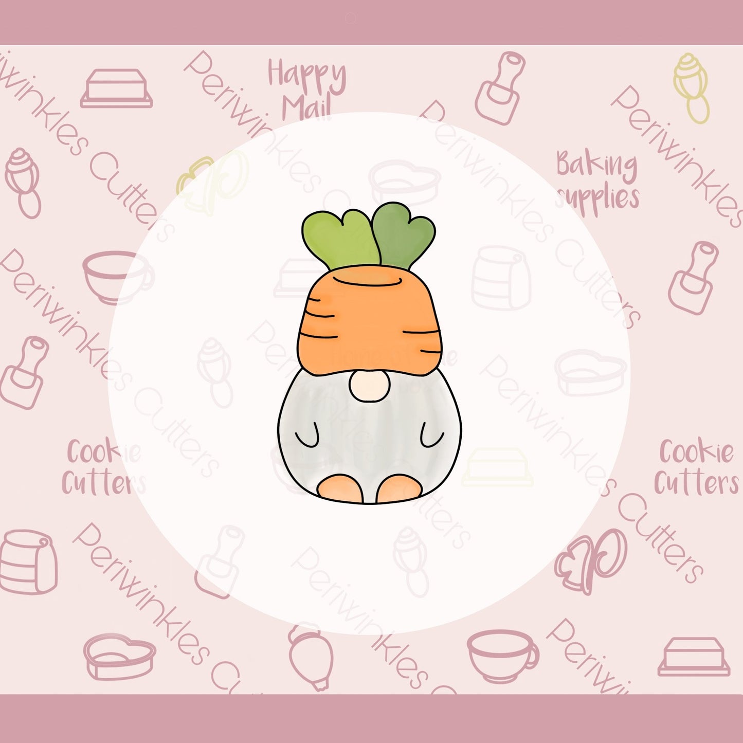 Gnome Carrot Cookie Cutter - Periwinkles Cutters