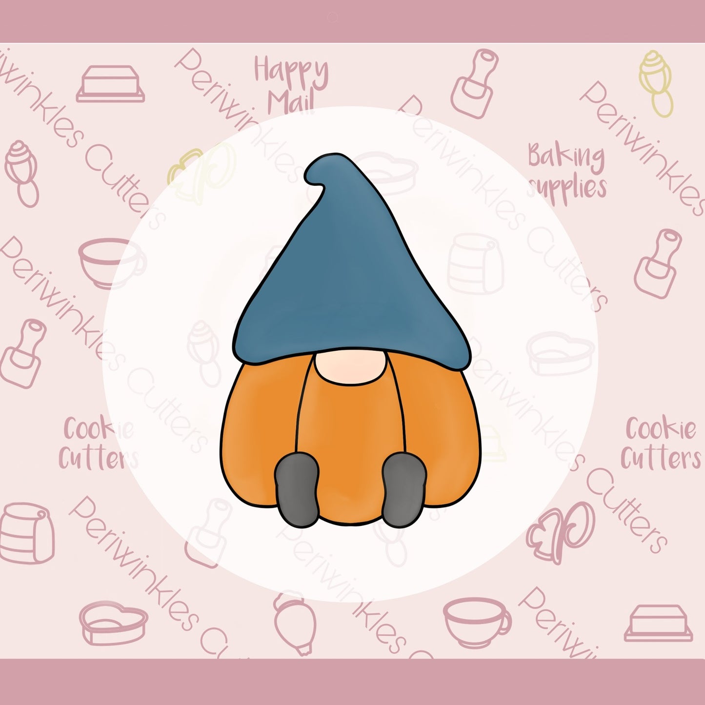 Gnome Pumpkin Cookie Cutter - Periwinkles Cutters