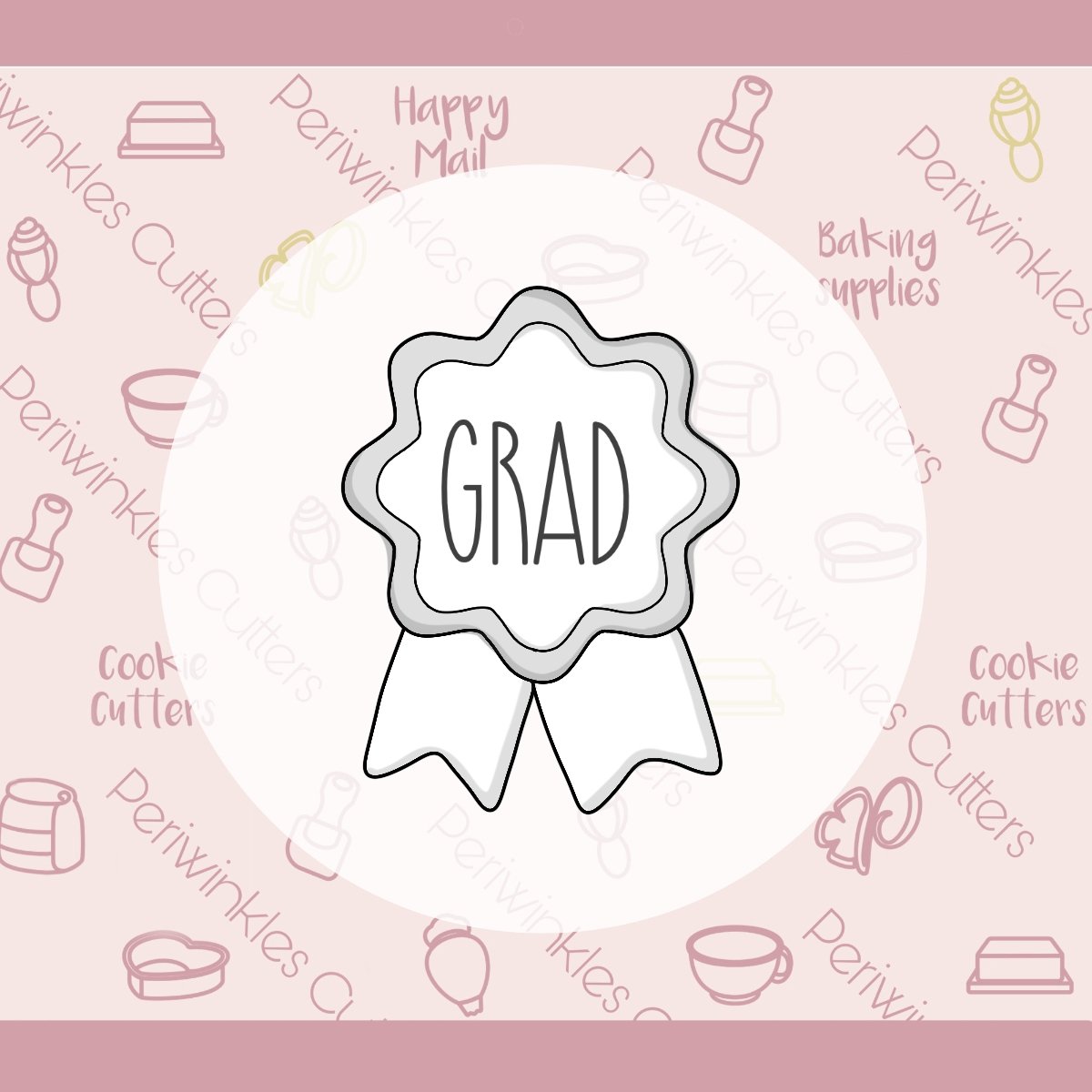 GRAD Pin Cookie Cutter - Periwinkles Cutters