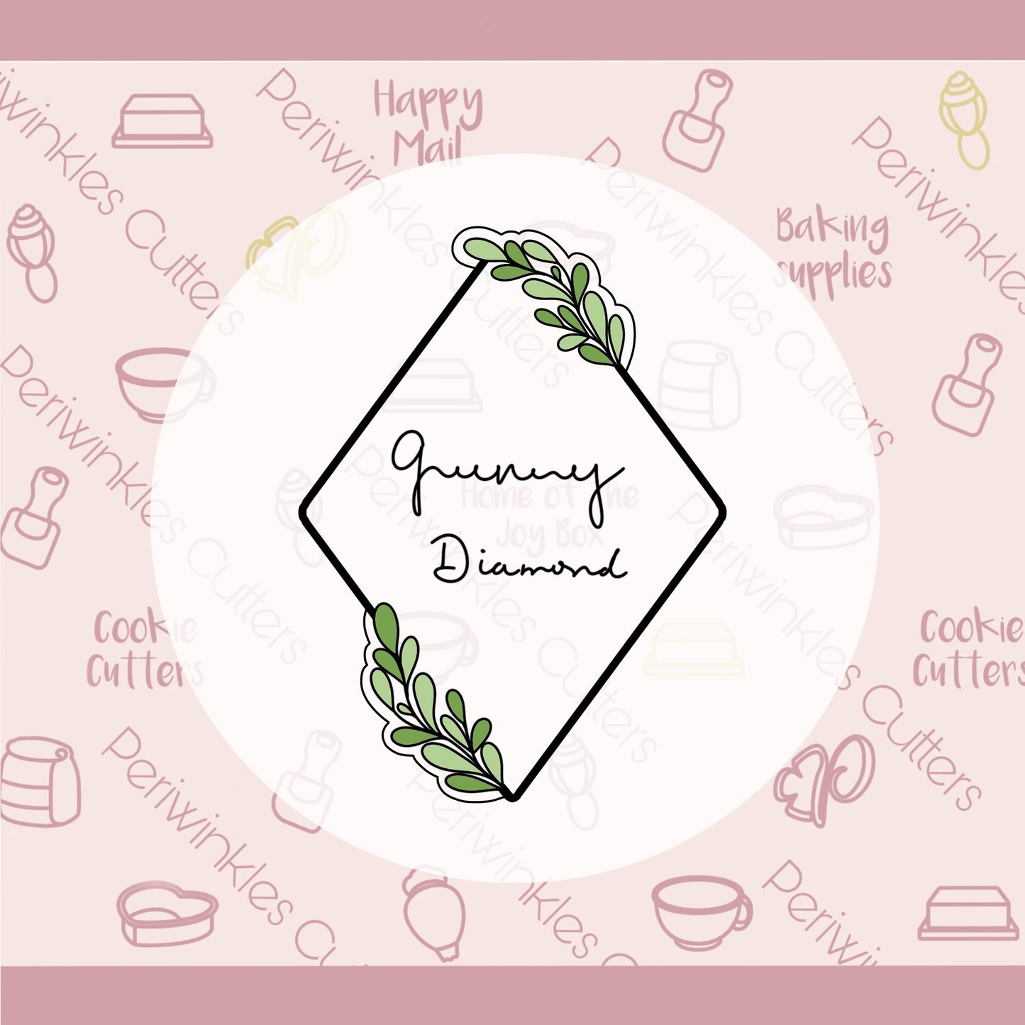 Greenery Diamond Cookie Cutter - Periwinkles Cutters