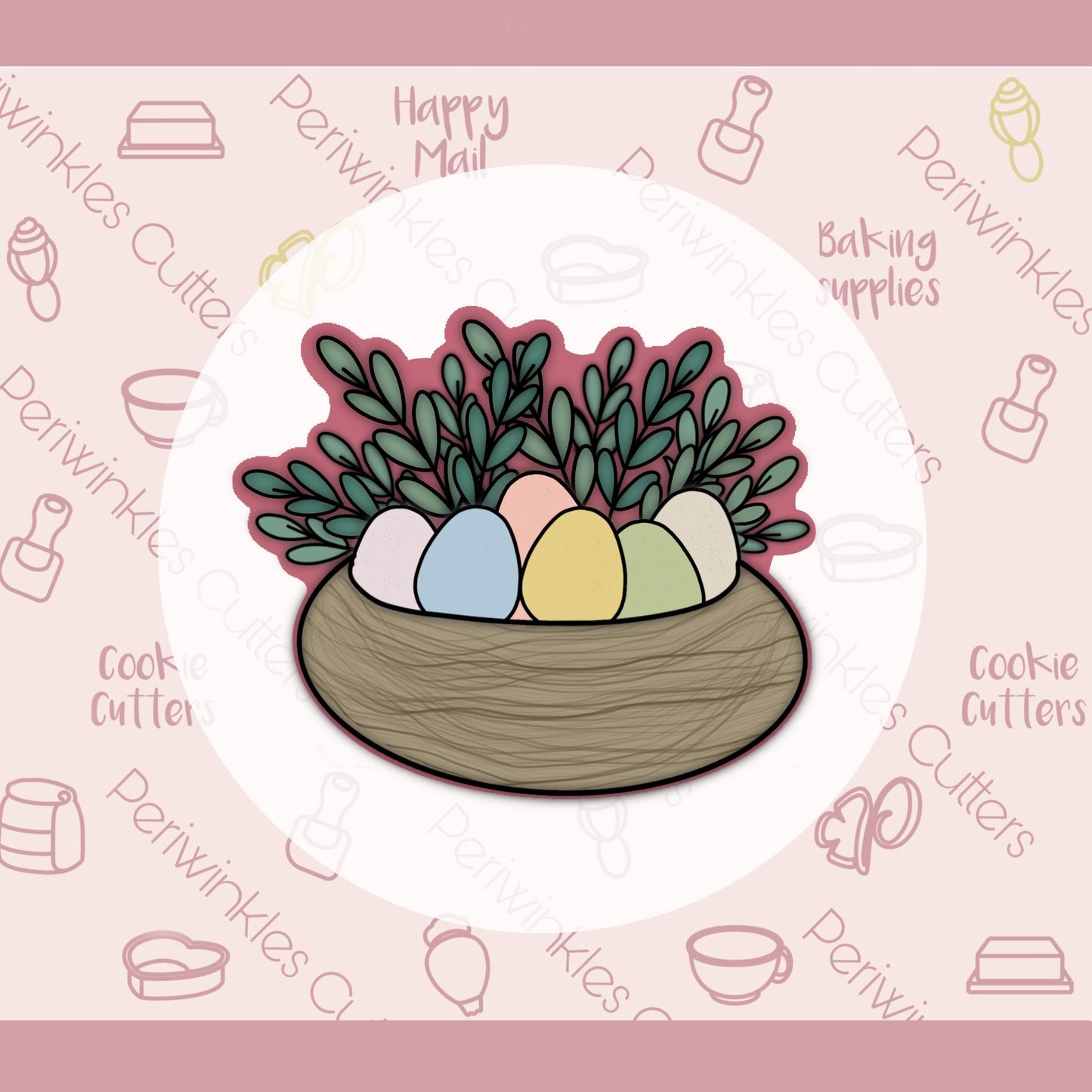 Greenery Egg Nest Cookie Cutter - Periwinkles Cutters