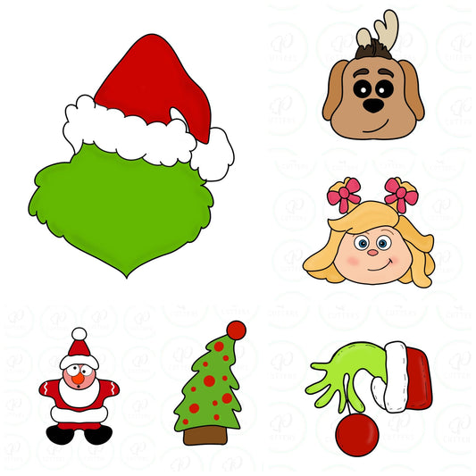 Grinchy Girl Cookie Cutter - Periwinkles Cutters