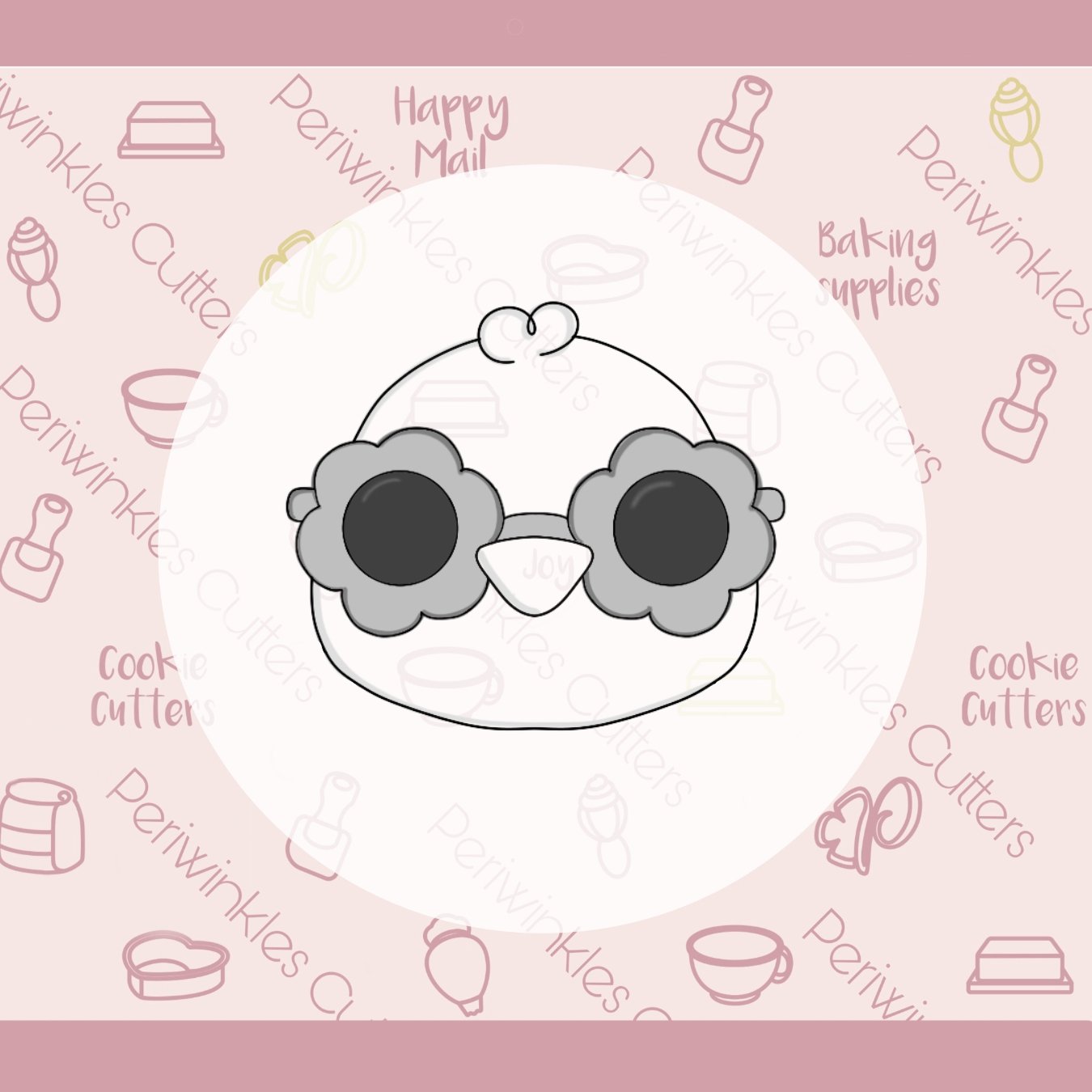 Groovy Chick Face Cookie Cutter - Periwinkles Cutters