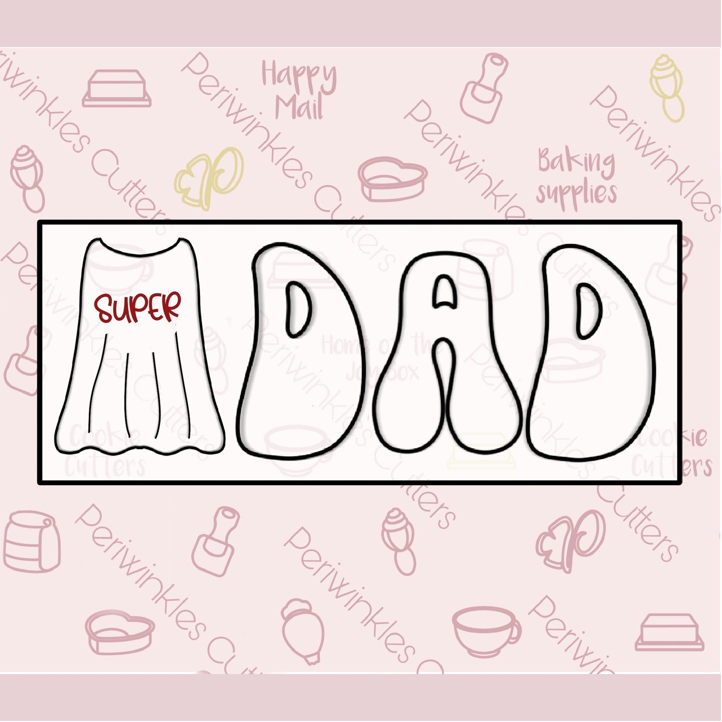 Groovy DAD Set of 3 Cookie Cutter - Periwinkles Cutters